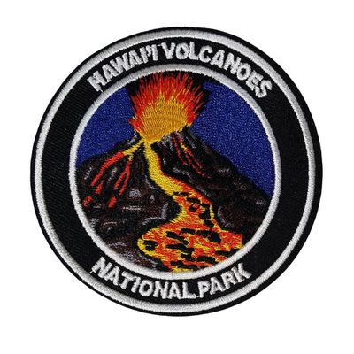 Hawaii Volcanoes National Park Patch 3.5" Embroidered DIY Iron-on/Sew-on Decorative Embroidery Applique Clothing Vest Jacket Premium Stitching Nature Big Island Klauea and Mauna Loa Souvenir Badge
