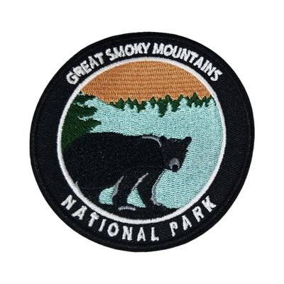 Great Smoky Mountains National Park Patch Embroidered Iron-on/Sew-on Decorative Embroidery Applique Clothing Vest Jacket Premium Stitching Nature Wild Animals Waterfalls Hiking Trail Souvenir Bears