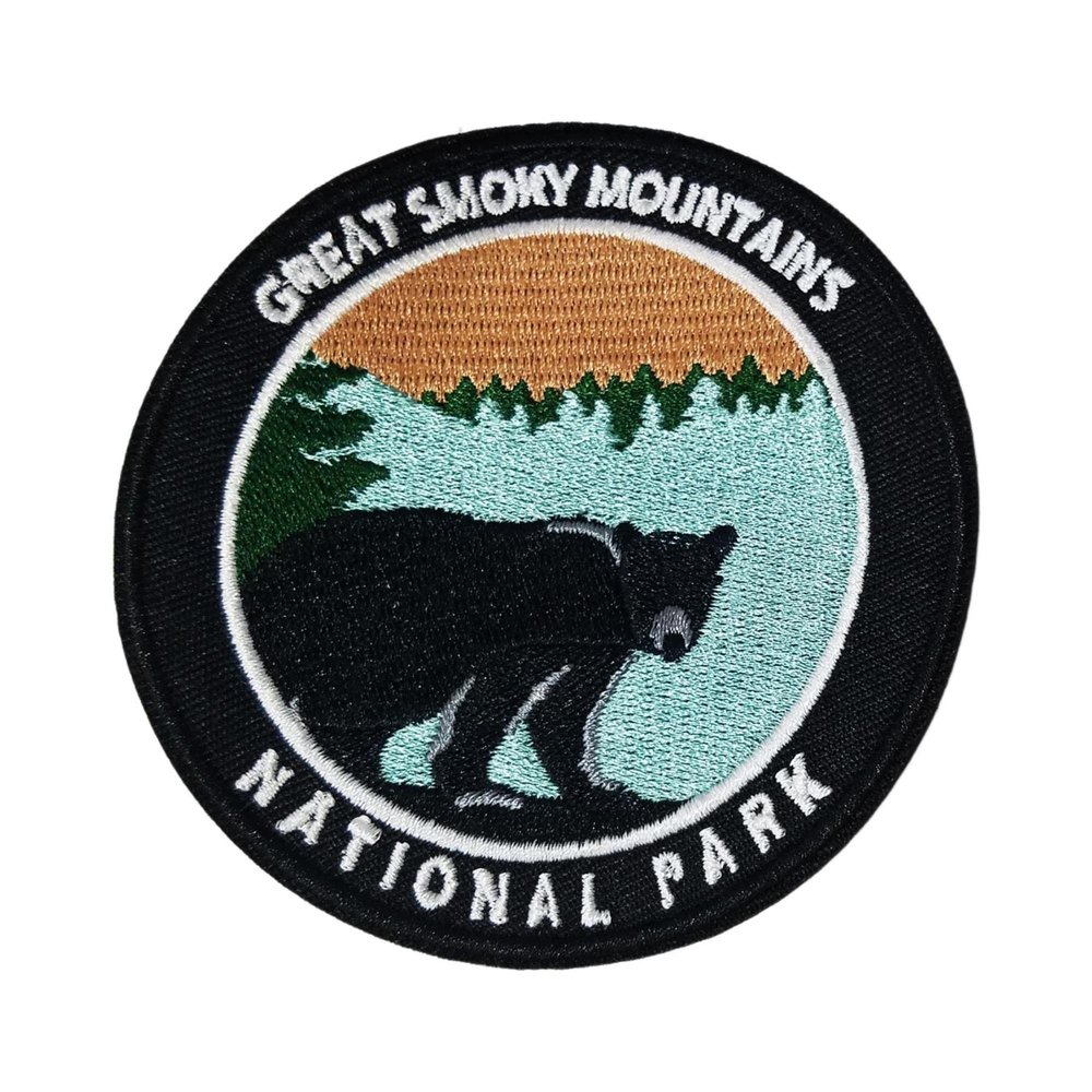 Great Smoky Mountains National Park Patch Embroidered Iron-on/Sew-on Decorative Embroidery Applique Clothing Vest Jacket Premium Stitching Nature Wild Animals Waterfalls Hiking Trail Souvenir Bears
