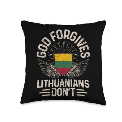 Lithuania Flag Funny God Forgives Lithuanians Don't Throw Pillow