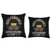 Lithuania Flag Funny God Forgives Lithuanians Don't Throw Pillow view 3