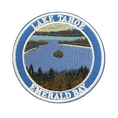 Lake Tahoe Emerald Bay Patch Embroidered DIY Iron-on/Sew-on Decorative Embroidery Applique Clothing Vest Jacket Premium Stitching Nature Wild Animals Forest Trees Hiking Trail Water Souvenir Badge