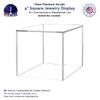 2 Pack Clear Acrylic Display Box 4" Square Storage Cube for Collectibles Weddings Treats Jewelry Boxes No Base 1 Side Open No Assembly by Marketing Holders view 4