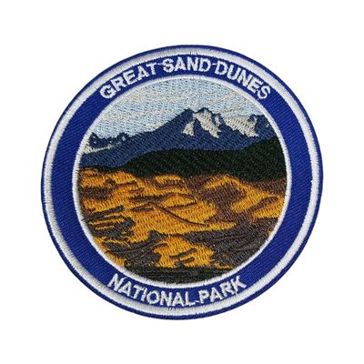 Great Sand Dunes National Park Patch 3.5" Embroidered DIY Iron-on/Sew-on Decorative Embroidery Applique Clothing Vest Jacket Premium Stitching Nature Wild Animals Hiking Trails Souvenir Badge