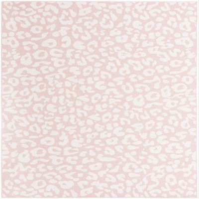 Rugs.com - Outdoor Safari Rug 7' 10 x 11' Pink Ivory Indoor/Outdoor Rug Washable Animal Print for Patios, Decks, and Porches