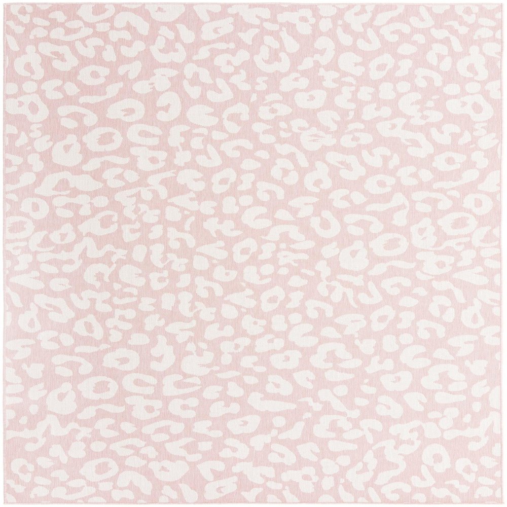 Rugs.com - Outdoor Safari Rug 7' 10 x 11' Pink Ivory Indoor/Outdoor Rug Washable Animal Print for Patios, Decks, and Porches