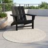 Rugs.com - Outdoor Modern Rug 3 Ft Round Gray Indoor/Outdoor Rug Washable & Stain-Resistant, Perfect for Patios, Decks, and Porches view 4