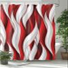 ZFUNCING Shower Curtain for Bathroom Abstract Geometric Wave Stripes Waterproof Bath Curtains Grommet Shower Curtains with Hooks for Bathtubs Toilet Decor 66x72in Burgundy Red White Gradient view 1