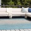 Rugs.com - Outdoor Modern Rug 13 Ft Square Aqua Indoor/Outdoor Rug Weather-Resistant Easy-Clean Flatweave for Patios, Decks, and Porches view 3