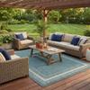Rugs.com - Outdoor Border Rug 6' 1 x 9' Teal Indoor/Outdoor Rug Weather Resistant for Patios, Decks, and Porches view 1