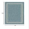 Rugs.com - Outdoor Border Rug 6' 1 x 9' Teal Indoor/Outdoor Rug Weather Resistant for Patios, Decks, and Porches view 2