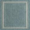 Rugs.com - Outdoor Border Rug 6' 1 x 9' Teal Indoor/Outdoor Rug Weather Resistant for Patios, Decks, and Porches view 3