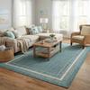 Rugs.com - Outdoor Border Rug 6' 1 x 9' Teal Indoor/Outdoor Rug Weather Resistant for Patios, Decks, and Porches view 4