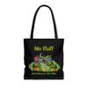 No Fluffs Just Balanced Diet Reusable Tote Bag  Large Mini Black Tote Bag Canvas for Shopping, Delivery, Beach, and Picnics (Medium) view 1