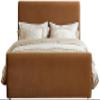 Meridian Furniture SloanSaddle-Q Sloan Collection Modern | Contemporary Velvet Upholstered Queen Bed with Rich Soft Saddle Velvet, Curved Headboard/Footboard, 66" W x 96" D x 45" H, Saddle, Queen view 4