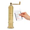 Alexander Home The Original Greek Pepper Mill 10 Inch Tall | European Pepper Mill Grinder with Crank Handle | Manual Pepper Grinder | Peppercorns Refillable - Brass view 1