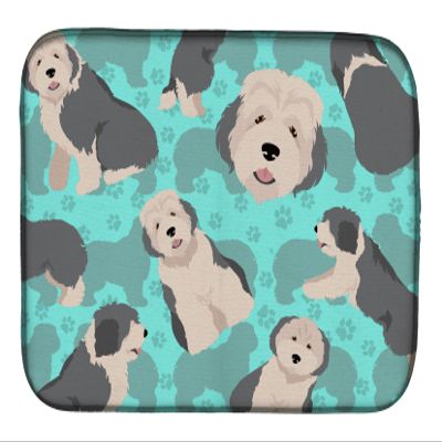 Caroline's Treasures MLM1034DDM Old English Sheepdog Dish Drying Mat Absorbent Dish Drying Mat Pad for Kitchen Counter Dish Drainer Mat for Countertop, 14 x 21", Multicolor