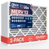 BNX TruFilter 20x25x4 (19.5 x 24.5 x 3.63 Slim Fit) MERV 13 Air Filter (2-Pack) - MADE IN USA - Air Conditioner HVAC AC Furnace Filters Health, Allergies, Mold, Bacteria, Smoke, MPR 1900 FPR 10 view 1