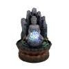 HIHELO Indoor Tabletop Waterfall Fountain Indoor Buddha Fountain Tabletop Water Fountain Sitting Buddha Zen Fountain Resin Crafts Indoor Living Room Desktop Office Decoration Meditation Fountain view 1