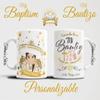 Generic Personalized Ceramic Mugs, 12 Elegant White 11 oz Baptism Mugs with Ribbon and Thank You Card, Microwave & Dishwasher Safe view 2