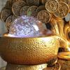 HIHELO Indoor Tabletop Waterfall Fountain Gold Money Tree Water Fountain Ornaments Feng Shui Transfer Ball Waterscape Office Living Room Desktop Decoration Meditation Fountain view 3