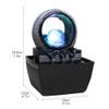 HIHELO Indoor Tabletop Waterfall Fountain Small Indoor Leisure Waterfall Fountain with LED Crystal Ball Home Feng Shui Lucky Decoration Tabletop Fountain, Resin, 13cm12cm18.5cm Meditation Fountain view 2