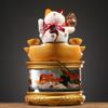 HIHELO Indoor Tabletop Waterfall Fountain Tabletop Fountain Modern Creative Water Glass Fish Tank Office Desk Lucky Cat Decorative Ornaments Interior Decoration Desktop Fountain Meditation Fountain view 4