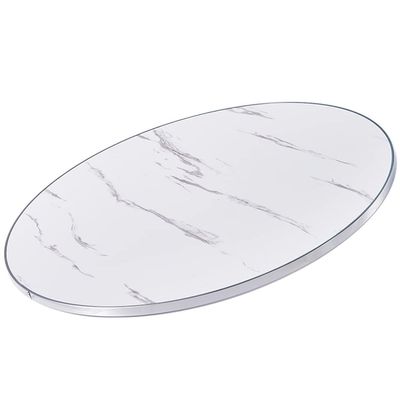 FREAZE Wooden Lazy Susan Turntable 60cm/24in, 80cm/32in, 90cm/36in, 100cm/40in, Rotating Serving Plate for Dining Table, Round Rotating Tray(Solid Wood) (Color : White Stripes, Size : 60cm/24in)