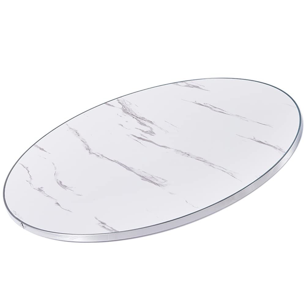 FREAZE Wooden Lazy Susan Turntable 60cm/24in, 80cm/32in, 90cm/36in, 100cm/40in, Rotating Serving Plate for Dining Table, Round Rotating Tray(Solid Wood) (Color : White Stripes, Size : 60cm/24in)