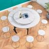 FREAZE Wooden Lazy Susan Turntable 60cm/24in, 80cm/32in, 90cm/36in, 100cm/40in, Rotating Serving Plate for Dining Table, Round Rotating Tray(Solid Wood) (Color : White Stripes, Size : 60cm/24in) view 2