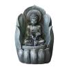 HIHELO Indoor Tabletop Waterfall Fountain Desktop Lucky Buddha Statue Flowing Water Fountain Living Room Entrance Decoration Home Decoration Landscape Decoration Meditation Fountain (Size : Brass) view 1