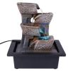 HIHELO Indoor Tabletop Waterfall Fountain Desktop Fountain Office Desk Lucky Fountains Resin Water Table Fountain with Led Indoor Waterfall Tabletop Fountains Meditation Fountain view 1