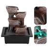 HIHELO Indoor Tabletop Waterfall Fountain Desktop Fountain Office Desk Lucky Fountains Resin Water Table Fountain with Led Indoor Waterfall Tabletop Fountains Meditation Fountain view 3