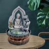 HIHELO Indoor Tabletop Waterfall Fountain Fountain Desktop Buddha Buddhism Ornament Yoga Calming Water Flow Figurine with Circular Water Flow for Home Office Bedroom Decoration Meditation Fountain view 4