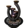 Indoor Tabletop Waterfall Fountain Multifunction Indoor Water Fountain & Candle Holders With Lights Three Tier Soothing Cascading Tabletop Fountains With Rocks Meditation Fountain ( Color : Brass ) view 1