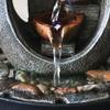 Indoor Tabletop Waterfall Fountain Multifunction Indoor Water Fountain & Candle Holders With Lights Three Tier Soothing Cascading Tabletop Fountains With Rocks Meditation Fountain ( Color : Brass ) view 4
