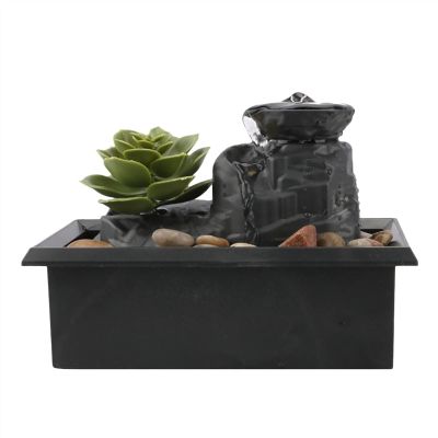 HIHELO Indoor Tabletop Waterfall Fountain Desktop Fountain Office Desk Lucky Waterfall Fountain Indoor Desktop Decoration Water Tabletop Fountain Meditation Fountain