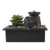 HIHELO Indoor Tabletop Waterfall Fountain Desktop Fountain Office Desk Lucky Waterfall Fountain Indoor Desktop Decoration Water Tabletop Fountain Meditation Fountain view 1