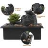 HIHELO Indoor Tabletop Waterfall Fountain Desktop Fountain Office Desk Lucky Waterfall Fountain Indoor Desktop Decoration Water Tabletop Fountain Meditation Fountain view 3