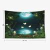 EMMTEEY Forest Tapestry Fantasy Fairytale with Flying Butterflies by an Enchanted Pond at Night in the Moonlight Wall Art 80X60 for Bedroom Teen Girl 80'' L x 60'' W view 2