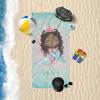 African American Mermaid Beach Towel Personalized Custom Name Bath Towels for Women Men 30 x 60 Inch view 3