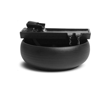 HIHELO Indoor Tabletop Waterfall Fountain Tabletop Fountain Flowing Water Decoration Landscape Desktop Fountain Wheel Small Fish Tank Circulating Water Device Meditation Fountain (Size : L)