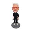Custom Photographer Man Bobblehead - Personalized Creative Figurine for Men, Made from Your Photo, Male Photographer in Black Suit, Handmade Clay Gift for Photography Office Home Decor Collectible view 1