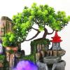 HIHELO Indoor Tabletop Waterfall Fountain Desktop Ornaments Flowing Water Waterfall Fountain with LED Lights Resin Rockery Zen Meditation Feng Shui Ornaments Meditation Fountain view 4