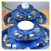 HIHELO Indoor Tabletop Waterfall Fountain Indoor Relaxation Tabletop Fountain with LED Light Home Office Decoration Meditiation Water Ceramic Desktop Fountains Meditation Fountain view 3