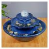 HIHELO Indoor Tabletop Waterfall Fountain Indoor Relaxation Tabletop Fountain with LED Light Home Office Decoration Meditiation Water Ceramic Desktop Fountains Meditation Fountain view 4