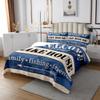 3 Piece Lake House Quilt Bedding Set Women Aldult Lightweight Bedding Rustic Farmhouse Bedspread Set Navy White Wood Bedspread Coverlet Soft Microfiber Home Quilt Set for King Bed All Season view 3