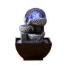 HIHELO Indoor Tabletop Waterfall Fountain Tabletop Fountain Desktop Geometry Flowing Water Small Fountain Circulating Water Feature Feng Shui Wheel Crafts Living Room Decoration Meditation Fountain view 1