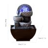 HIHELO Indoor Tabletop Waterfall Fountain Tabletop Fountain Desktop Geometry Flowing Water Small Fountain Circulating Water Feature Feng Shui Wheel Crafts Living Room Decoration Meditation Fountain view 2