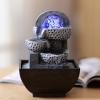 HIHELO Indoor Tabletop Waterfall Fountain Tabletop Fountain Desktop Geometry Flowing Water Small Fountain Circulating Water Feature Feng Shui Wheel Crafts Living Room Decoration Meditation Fountain view 4